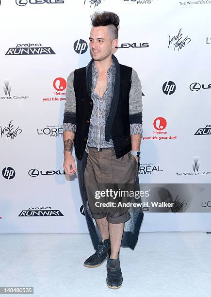 Designer Anthony Ryan Auld attends the Project Runway Life-Sized Interactive Runway installation on The High Line In New York at The High Line on...