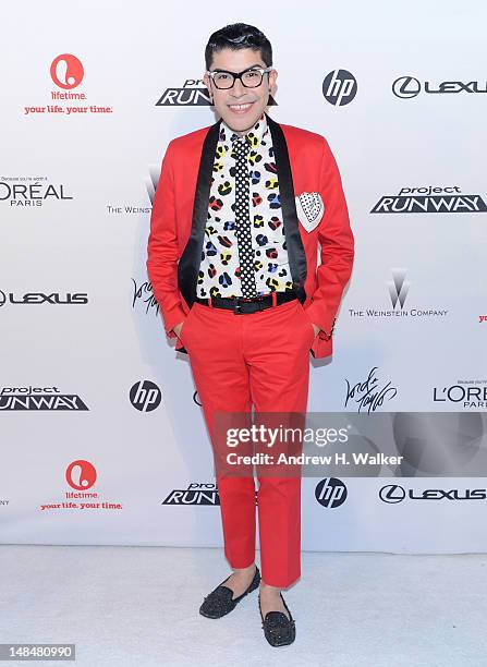 Designer Mondo Guerra attends the Project Runway Life-Sized Interactive Runway installation on The High Line In New York at The High Line on July 17,...