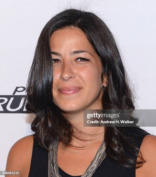 Designer Rebecca Minkoff attends the Project Runway Life-Sized Interactive Runway installation on The High Line In New York at The High Line on July...