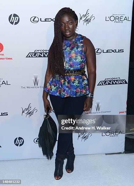 Designer Korto Momolu attends the Project Runway Life-Sized Interactive Runway installation on The High Line In New York at The High Line on July 17,...