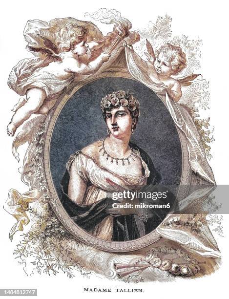 portrait of thérésa cabarrus, madame tallien or  princess of chimay (1773–1835), spanish-born french noble, salon holder and social figure during the revolution - madame tallien stock pictures, royalty-free photos & images