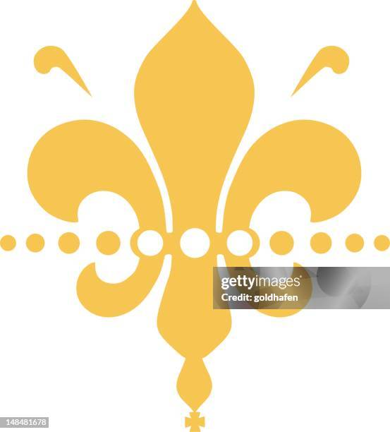 ilustrações de stock, clip art, desenhos animados e ícones de golden fleure de lis-moderno roalty - delaware