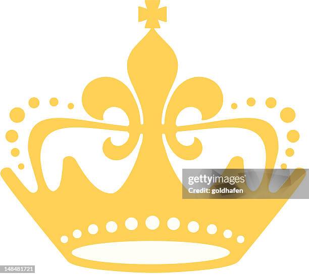 golden fleur-de-lis crown - english stock illustrations