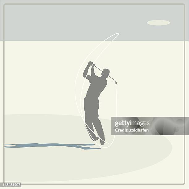 golf player swinging - amateur stock illustrations