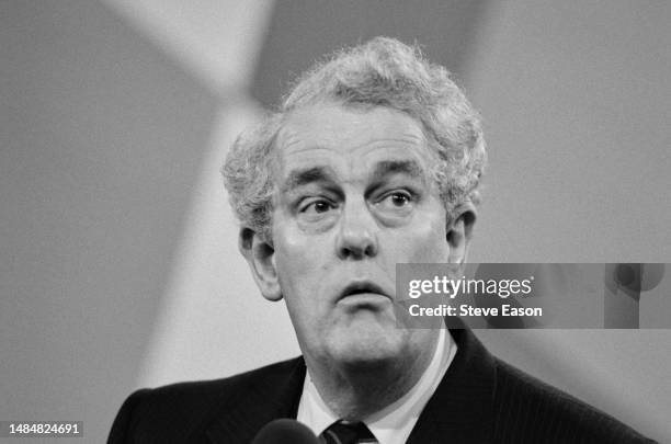 Scottish Labour Party politician Tam Dalyell attends the Labour Party Conference, Blackpool, October 1992.