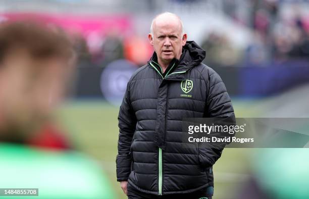 Declan Kidney, the London Irish director of rugby, looks on during the Gallagher Premiership Rugby match between Saracens and London Irish at the...