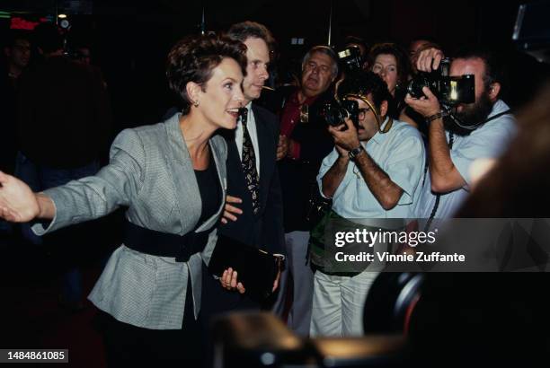 Jamie Lee Curtis and actor/writer husband Christopher Guest attend the "Mr. Saturday Night" Hollywood Premiere at Mann's Chinese Theatre in...