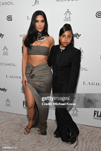 Kim Kardashian and North West attend DAOU Vineyards' celebration of The Daily Front Row's 7th Annual Fashion Los Angeles Awards at The Beverly Hills...