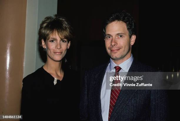 Jamie Lee Curtis and Christopher Guest attend an event, United States, circa 1980s.