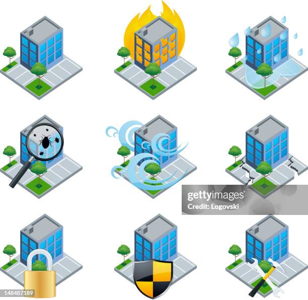 home danger icons - termites stock illustrations