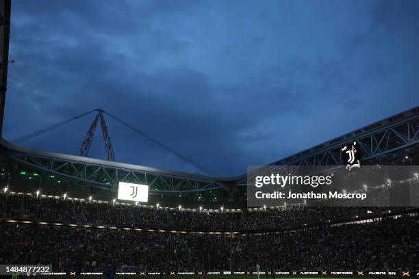 A general view prior to the Serie A match between Juventus and SSC Napoli at Allianz Stadium on April 23, 2023 in Turin, Italy.