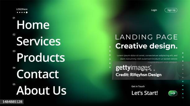 landing page template creative design. modern futuristic geometric abstract background. - responsive design stock illustrations