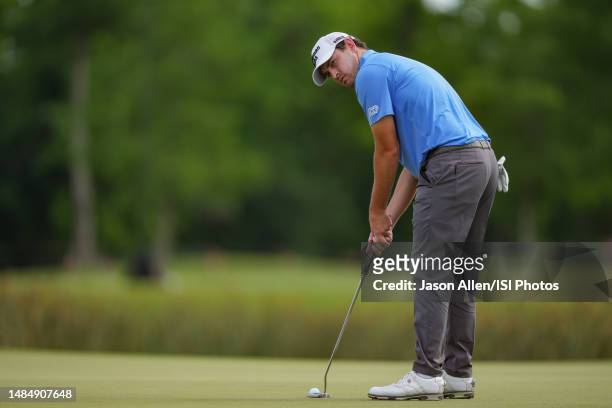 Patrick Cantaly of the United States putts on the 18th green during the Final Round of the Zurich Classic of New Orleans at TPC Louisiana on April...