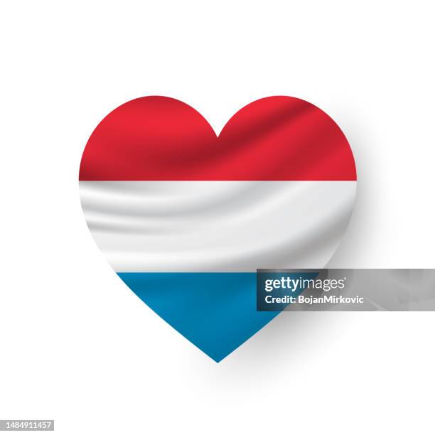 bildbanksillustrationer, clip art samt tecknat material och ikoner med luxembourg heart flag. vector - luxembourg national day celebrations