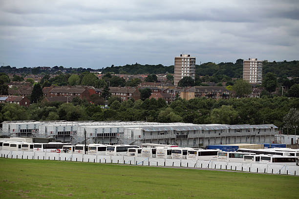 GBR: Soldiers And Games Staff Prepare Temporary Accomodation In Hainault