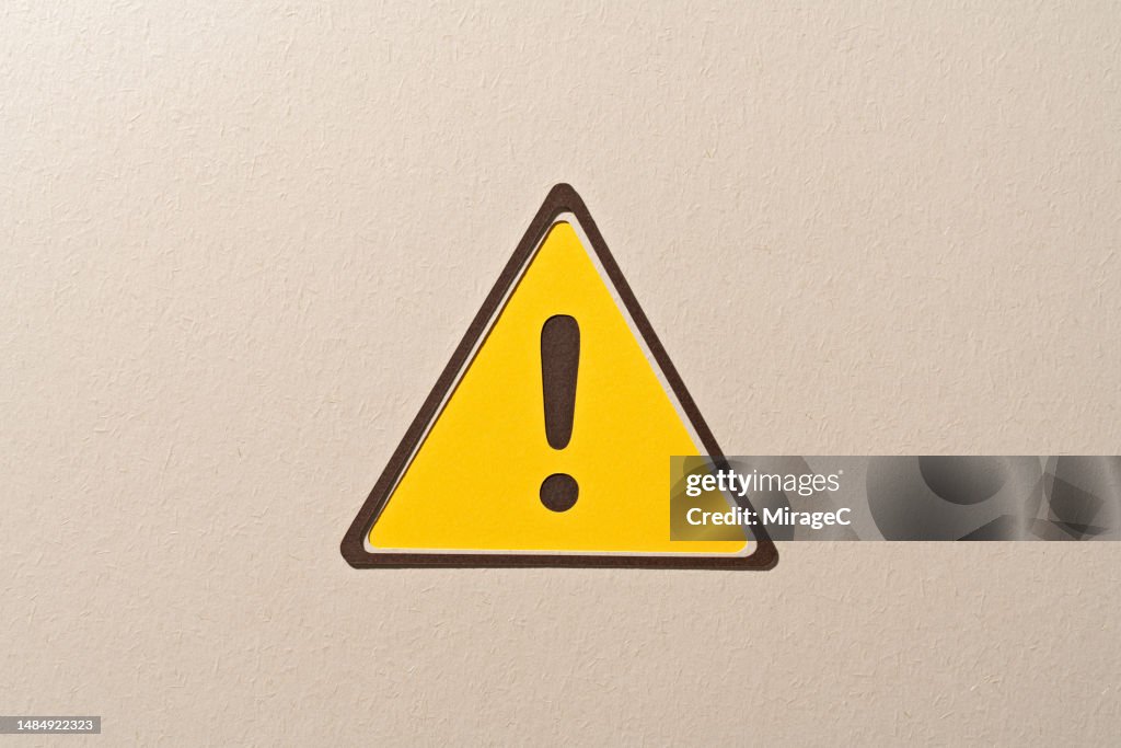 Yellow Warning Sign, Paper Craft