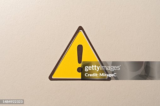 Yellow Warning Sign, Paper Craft Yellow Warning Sign, Paper Craft