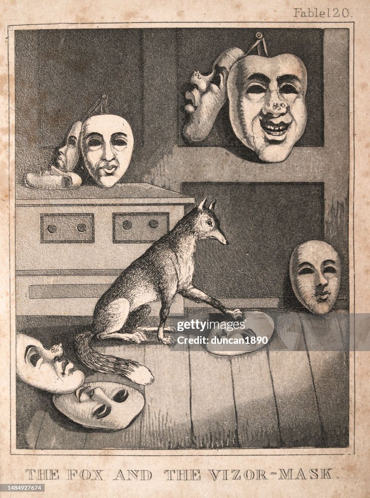 The Fox and The Vizor, Mask, Aesop's Fables, or the Aesopica