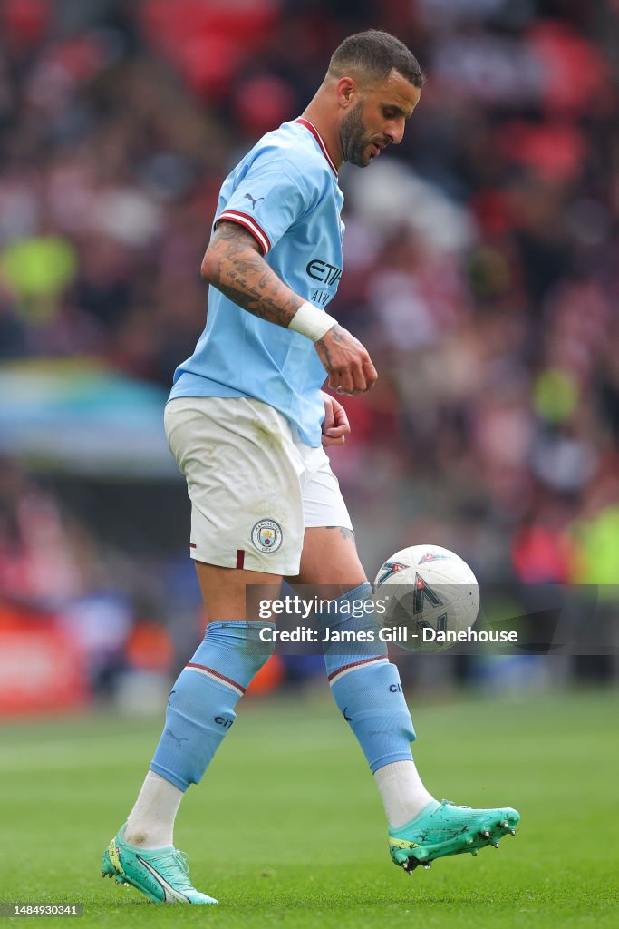 Kyle Walker of Manchester City during the Emirates FA Cup Semi Final