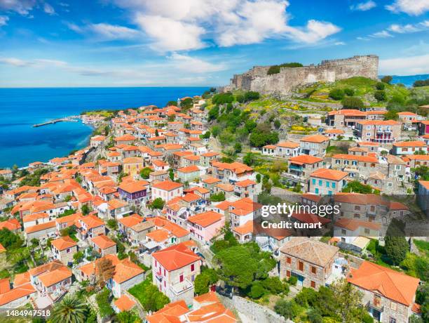 mithymna, lesbos island, greece - egeu setentrional imagens e fotografias de stock