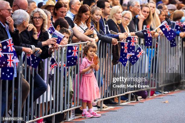 Crowds look on during the ANZAC Day parade on April 25, 2023 in Sydney, Australia. Anzac Day is a national holiday in Australia, traditionally marked...