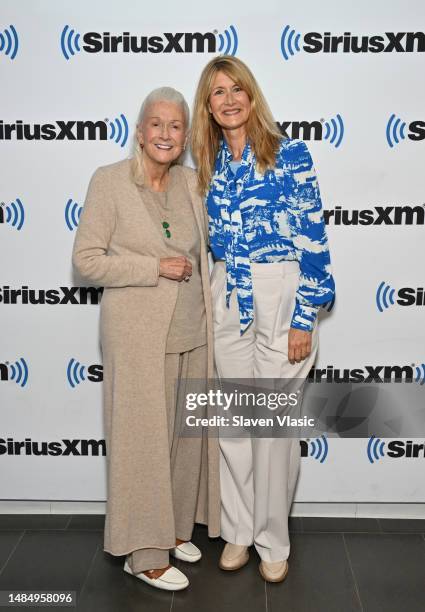 Diane Ladd and Laura Dern attend SiriusXM Studios on April 24, 2023 in New York City.