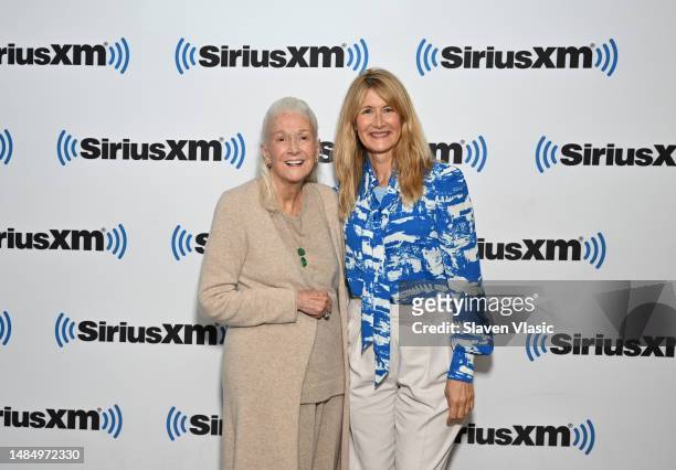 Diane Ladd and Laura Dern attend SiriusXM Studios on April 24, 2023 in New York City.