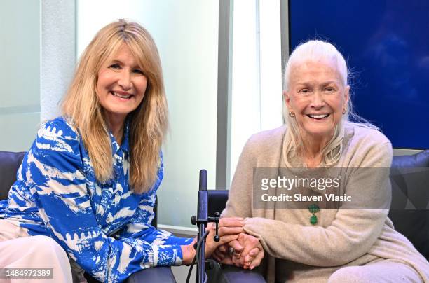 Laura Dern and Diane Ladd attend SiriusXM Studios on April 24, 2023 in New York City.
