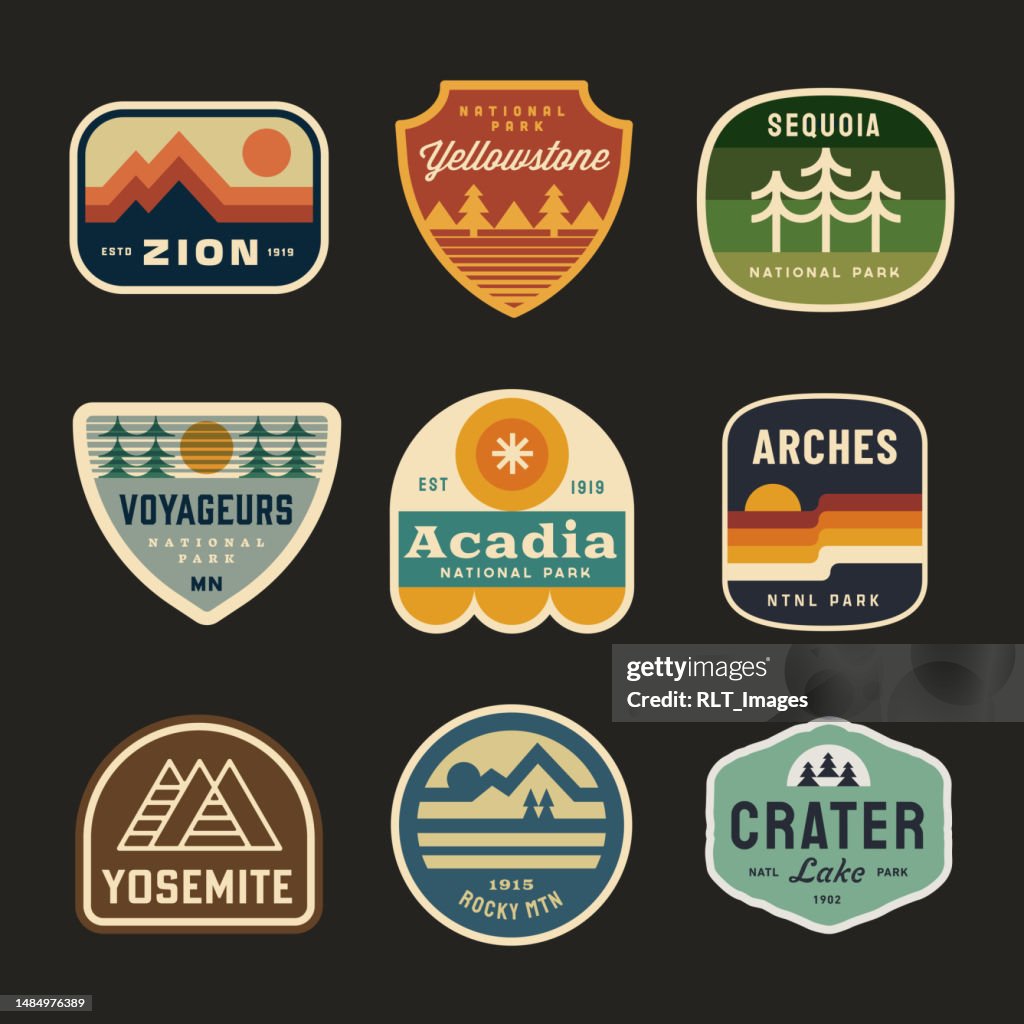 Retro National Park badges