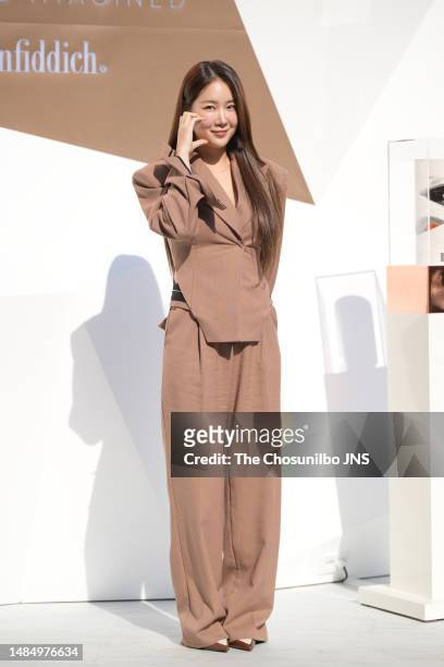South korean singer Soyou attends the launch event of the Glenfiddich 'Time Re:lmagined collection' on March 03, 2023 in Seoul, South Korea.