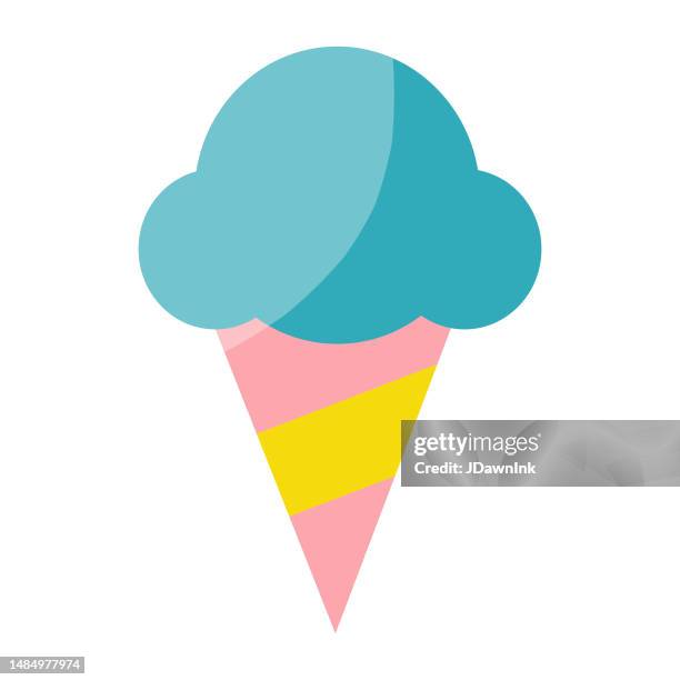 summer carnival ice cream cone icon on white background - soft serve stock illustrations