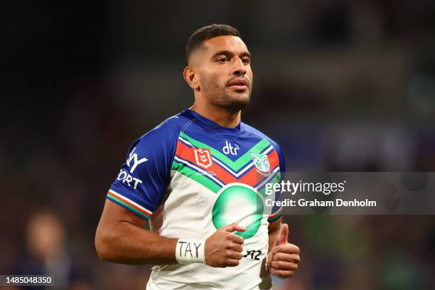 Marcelo Montoya of the Warriors warms up prior to the round eight NRL match between Melbourne Storm and New Zealand Warriors at AAMI Park on April...