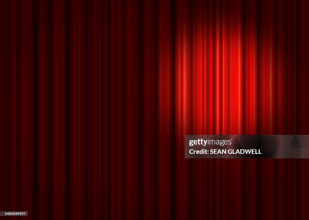 Spotlight on red theatre curtains