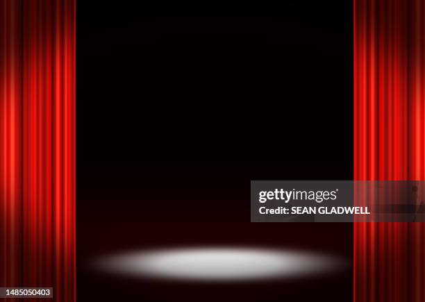 spotlight on stage background - teatro foto e immagini stock