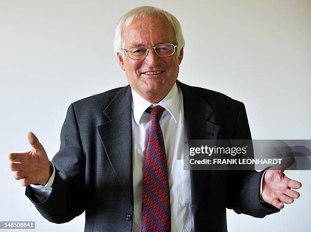 German criminal judge Joachim Eckert gestures at his office at the higher regional court in Munich, southern Germany, on July 18 2012. Eckert will...