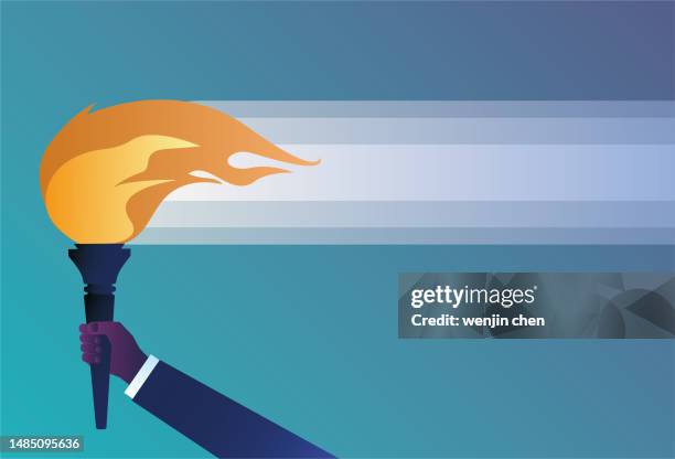 halte die fackel hoch und laufe los - internationales sportereignis stock-grafiken, -clipart, -cartoons und -symbole