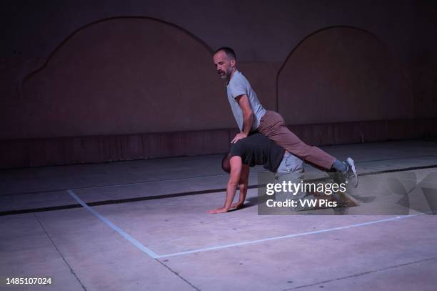 Contemporary dance group La Coja Dansa performs 'LLOCJOCXOC' in Centro de Historias of Zaragoza, Spain.