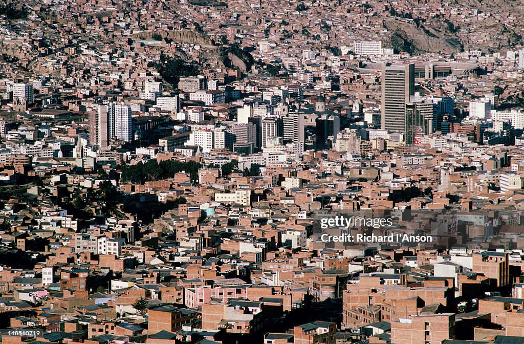 Aerial view of city.