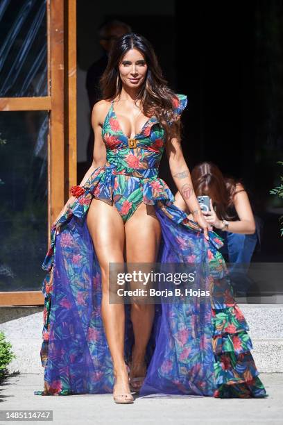 Pilar Rubio presents the new 2023 Selmark Swimwear collection "Mare" at Finca La Gaivotaon April 25, 2023 in Madrid, Spain.