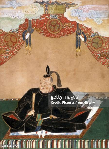 Tokugawa Ieyasu , founder and first ruler of the Tokugawa Shogunate . Hanging scroll painting by Kano Tan'yu , 17th century.<br/><br/> Tokugawa...