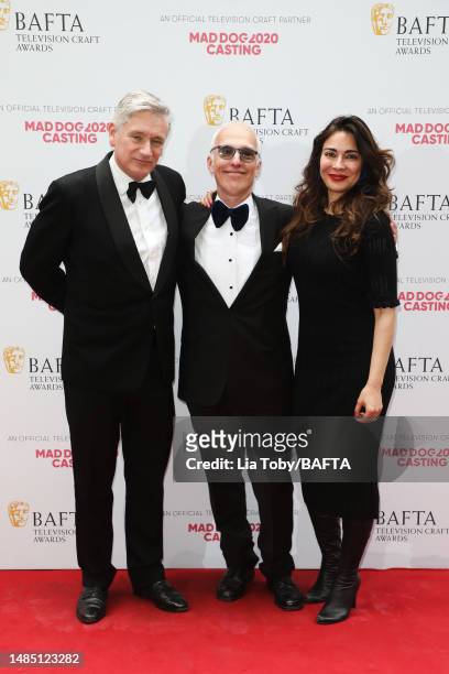 Guest, Mark Summers and Ramita Navai attend the BAFTA Television Craft Awards 2023 held at The Brewery on April 23, 2023 in London, England.