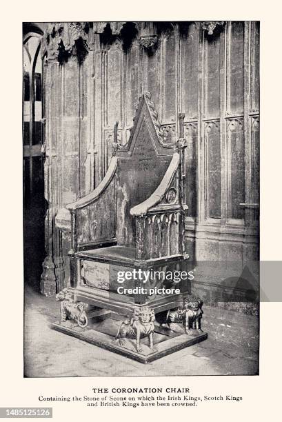 The Coronation Chair Containing The Stone Of Scone On Which The Irish ...