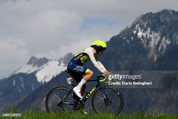 Rui Costa of Portugal and Team Intermarché-Circus-Wanty sprints during the 76th Tour De Romandie 2023, Prologue a 6.82km stage from Port-Valais to...