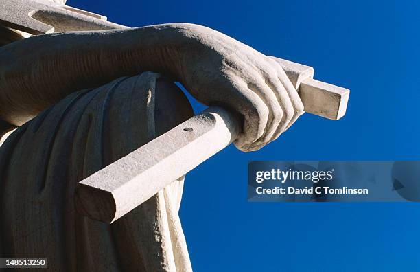 detail of statue overlooking piazza del popolo. - piazza del popolo rome stock pictures, royalty-free photos & images