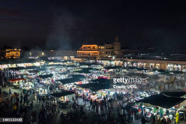 Morocco, Marrakech, Djemaa el-Fna Square.