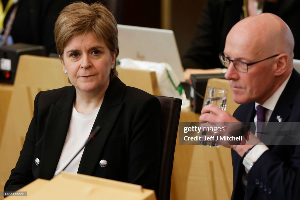 Nicola Sturgeon Attends Scottish Parliament