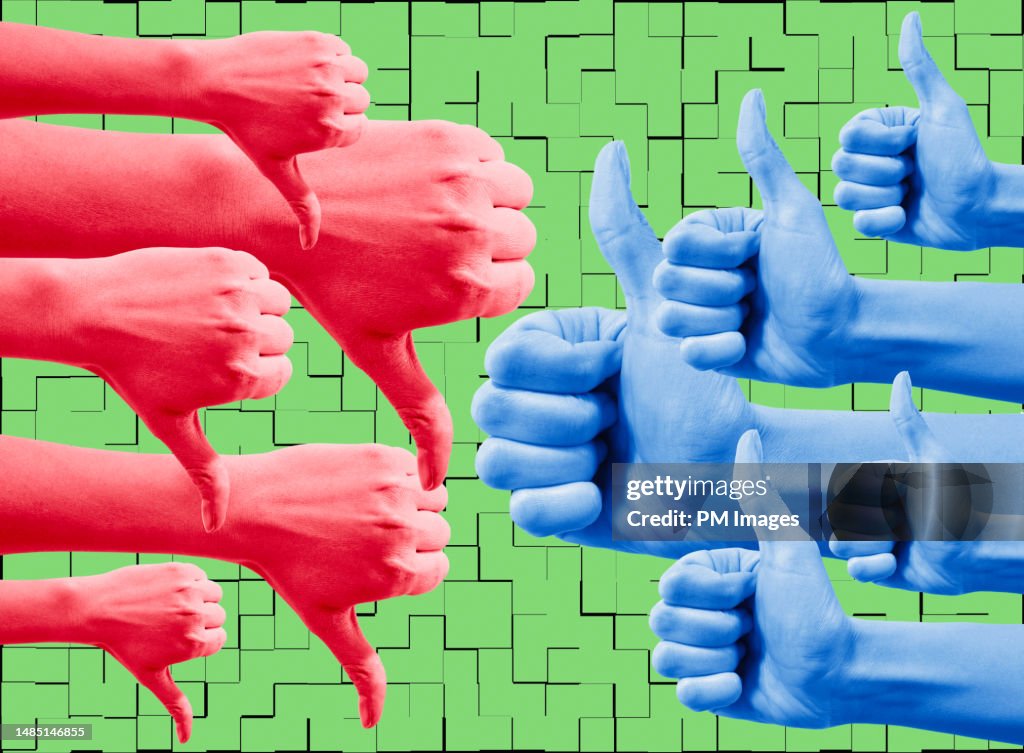 Thumbs up and thumbs down