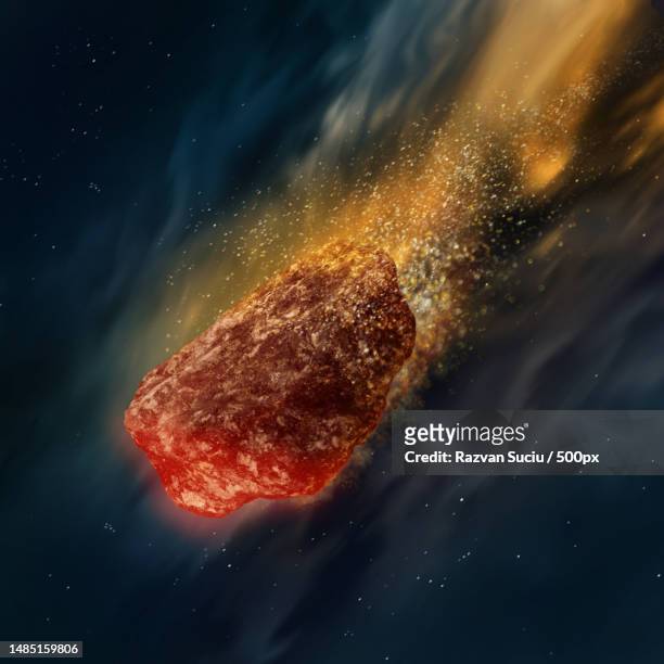 meteor coming from outer space into atmosphere,romania - meteorite stock pictures, royalty-free photos & images