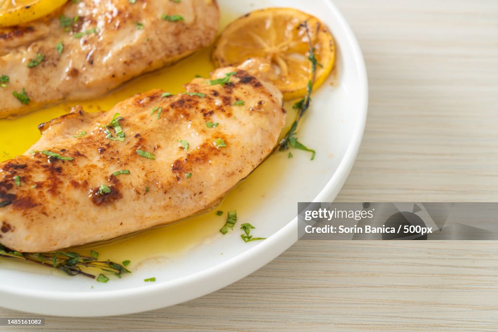Close-up of food in plate on table