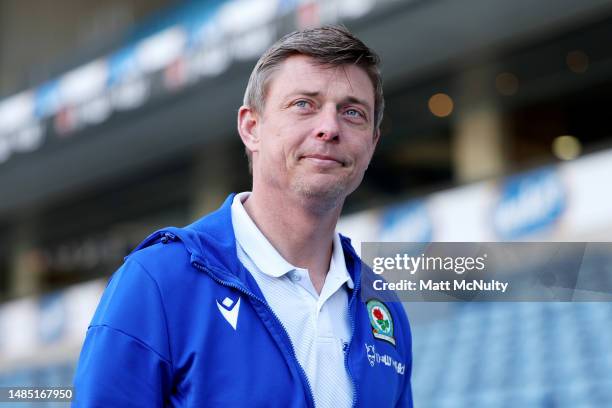 Jon Dahl Tomasson, Manager of Blackburn Rovers, arrives at the stadium prior to the Sky Bet Championship match between Blackburn Rovers and Burnley...